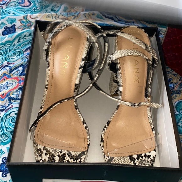 Liliana snake skin clear band heels - Picture 1 of 4